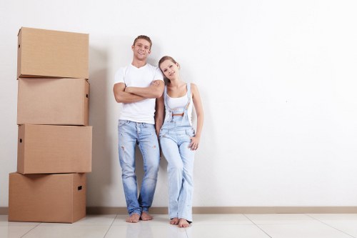 Removal team planning a move in a Belgravia townhouse