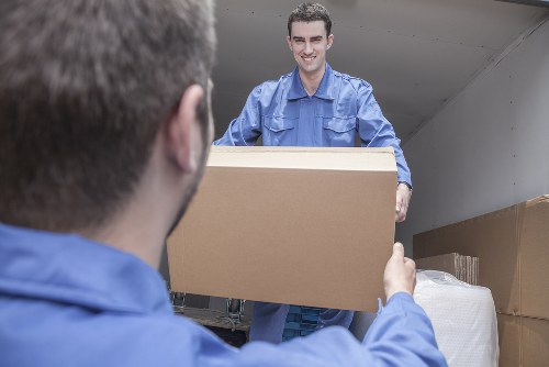Removals van service operating in Belgravia residential street