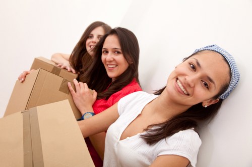 Removal team loading furniture in central London near Belgravia