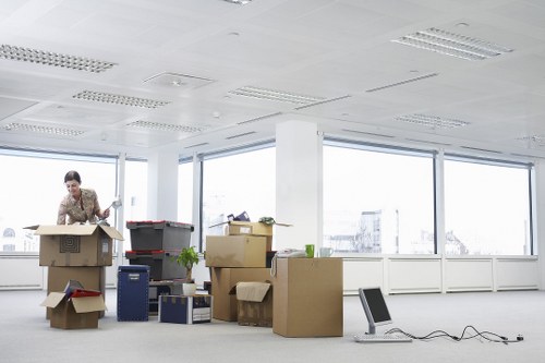 Donation-ready furniture and boxes prepared for charity reuse