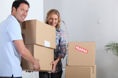Packed furniture and boxes ready for a local Belgravia move