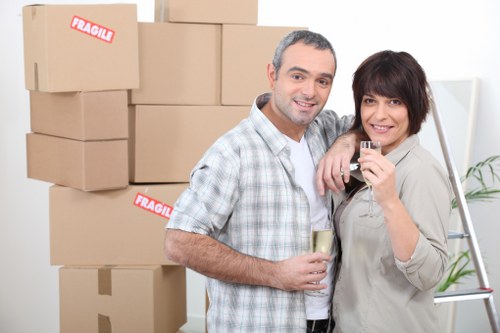 Local moving van near Belgravia streets and townhouses
