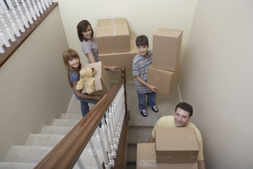 Organised moving service in Belgravia with packed boxes and protected furniture